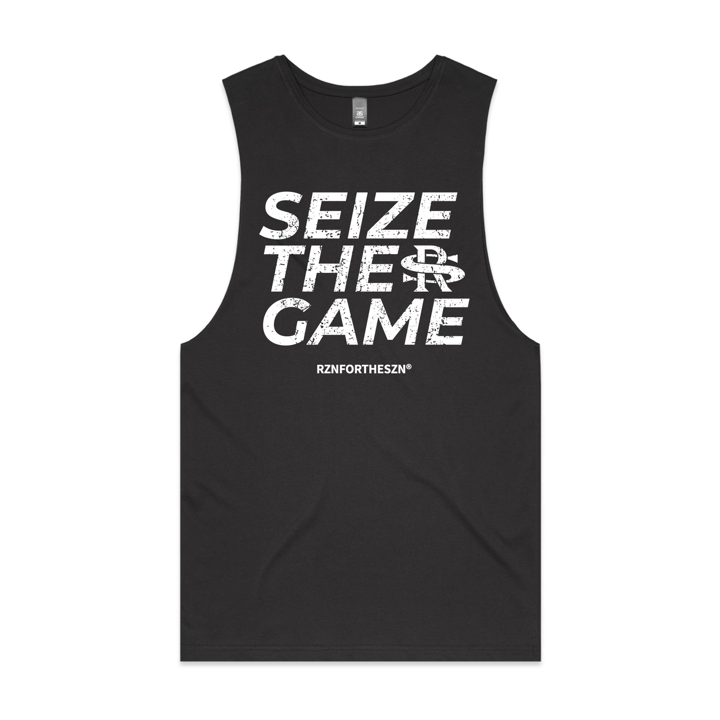 Distressed STG Singlet - White, Coal - Men's