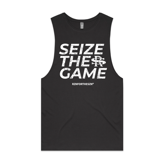 Distressed STG Singlet - White, Coal - Men's