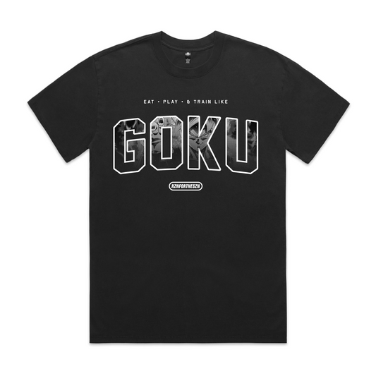 G0KU Oversized Tee - White, Faded Black - Men's