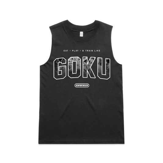 G0KU Oversized Tank - White, Faded Black - Women's