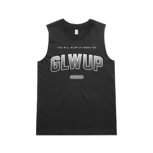 GLWUP Oversized Tank - White, Faded Black - Women's