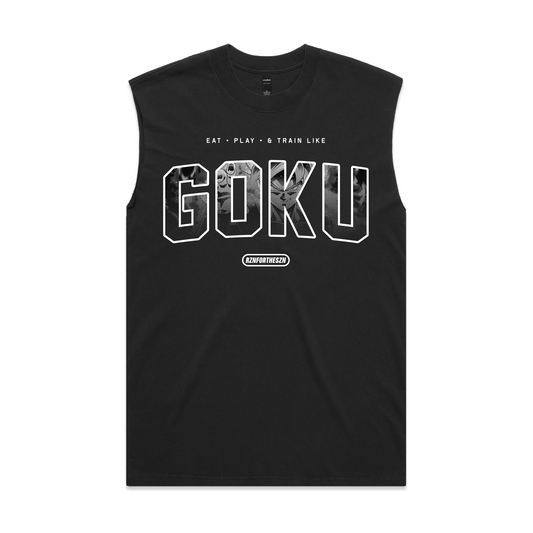 G0KU Oversized Tank - White, Faded Black - Men's