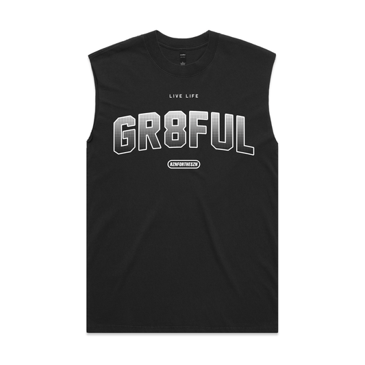 GR8FUL Oversized Tank - White, Faded Black - Men's