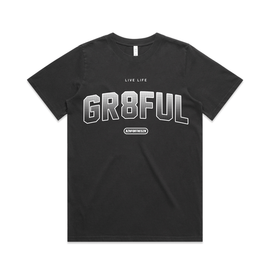 GR8FUL Oversized Tee - White, Faded Black - Women's