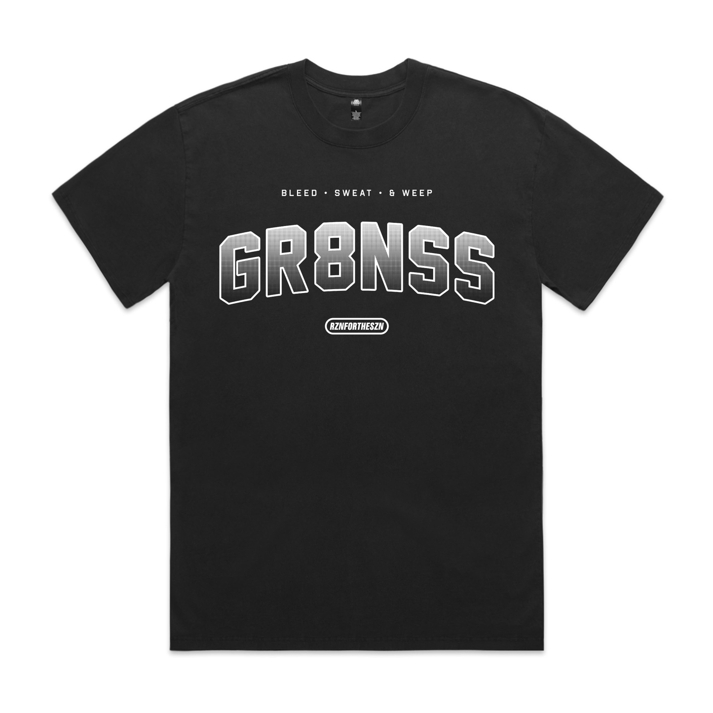 GR8NSS Oversized Tee - White, Faded Black - Men's