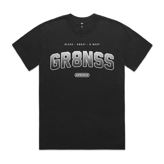 GR8NSS Oversized Tee - White, Faded Black - Men's