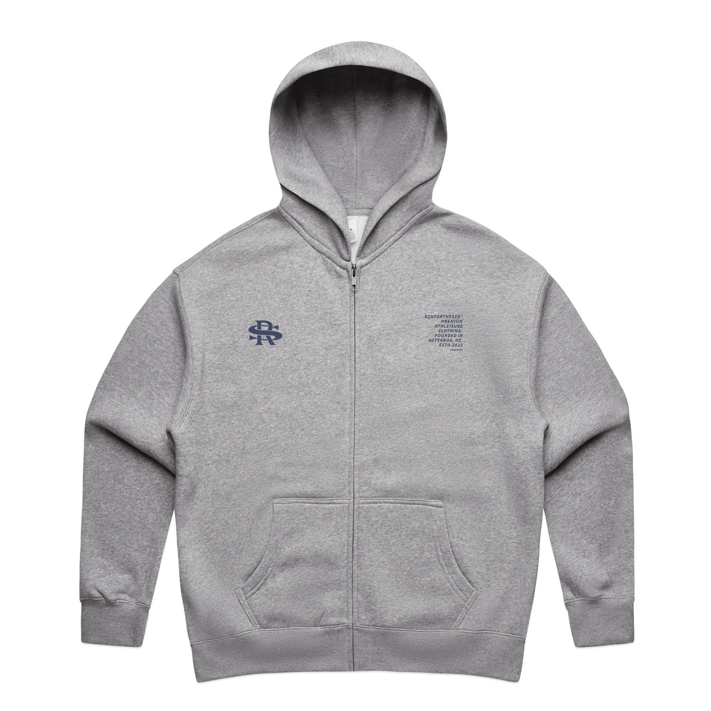 Iconic RS Full Zip Hoodie - Ash Navy, Grey Marle - Women's