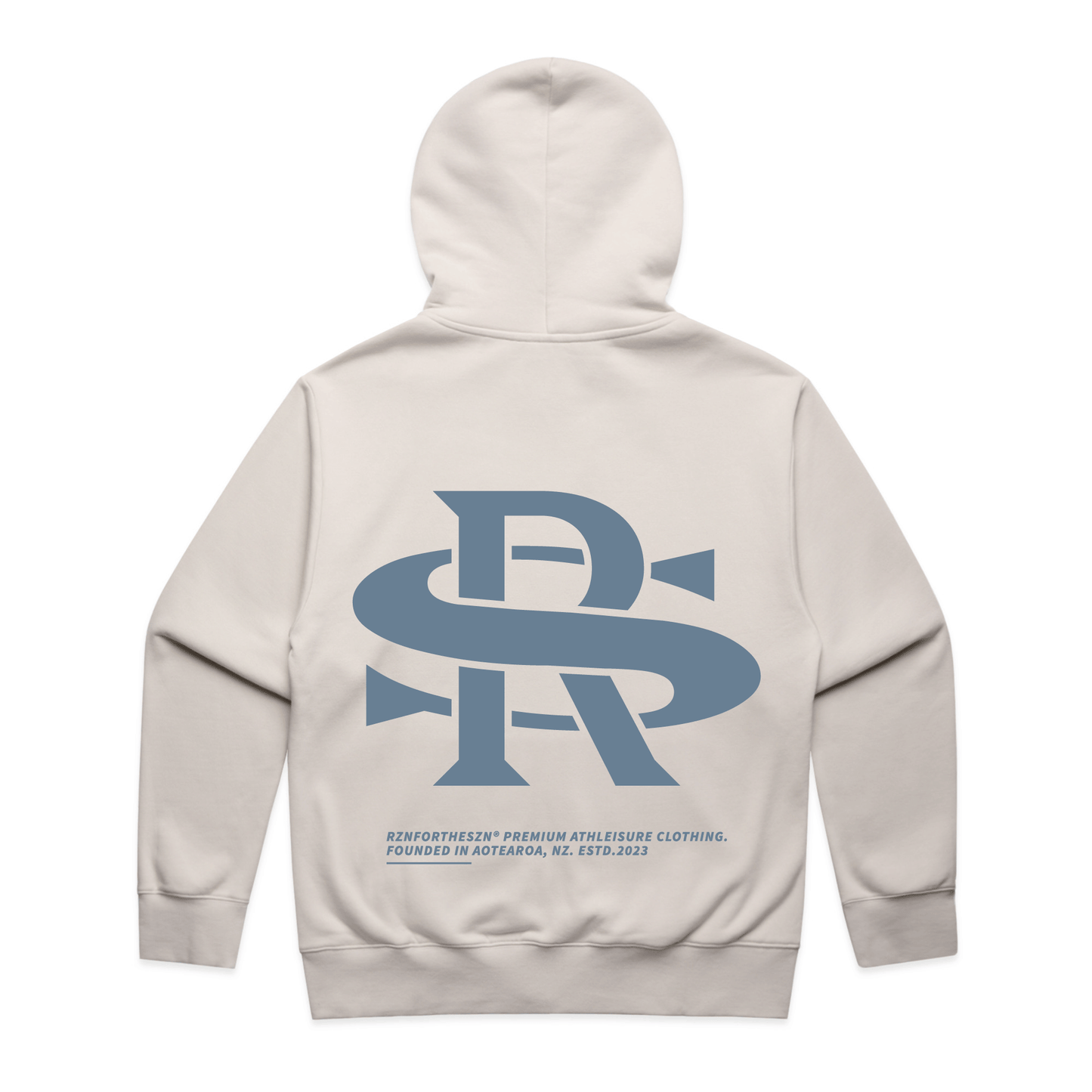 Iconic RS Full Zip Hoodie - Stone Blue, Cream - Men's