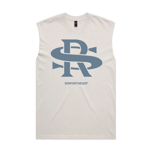 Iconic RS Oversized Tank - Stone Blue, Cream - Men's