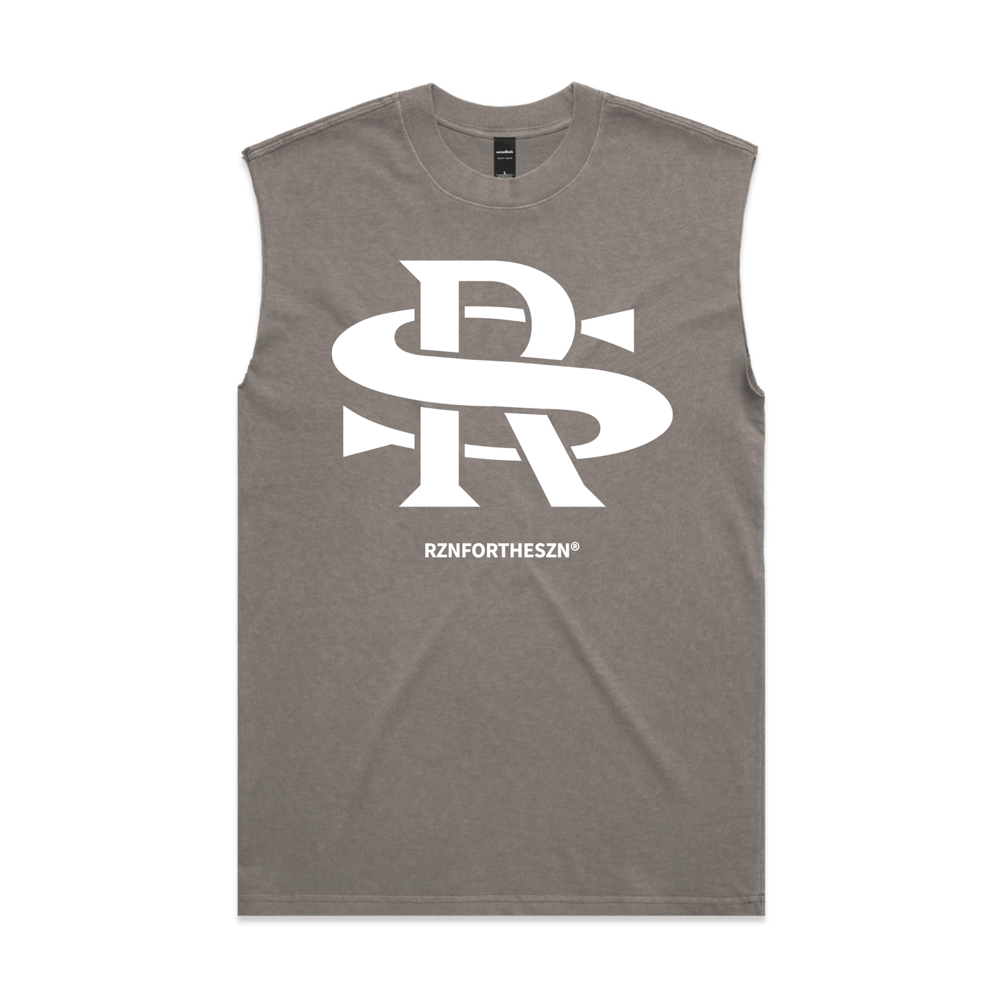 Iconic RS Oversized Tank - White, Faded Grey - Men's