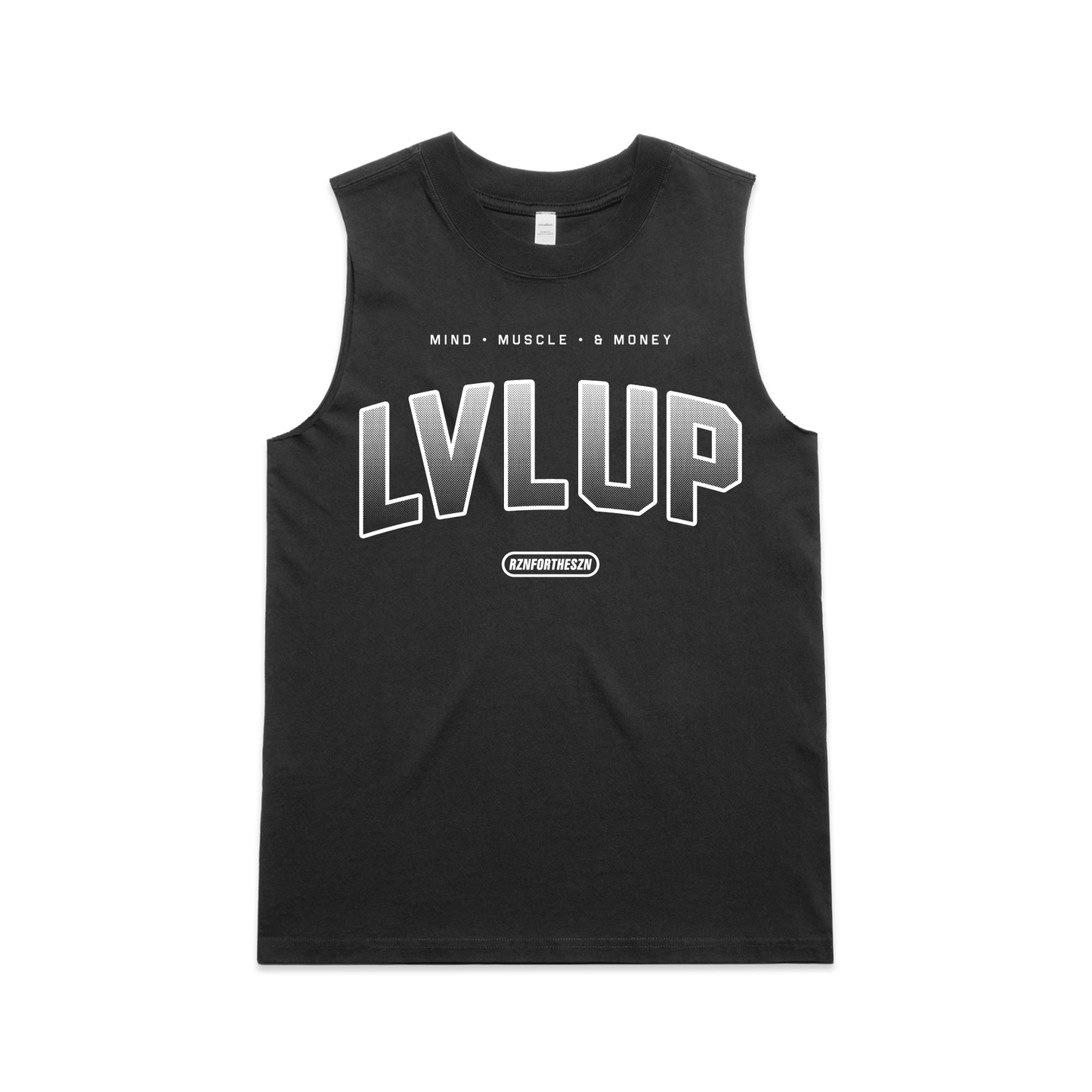 LVLUP Oversized Tank - White, Faded Black - Women's