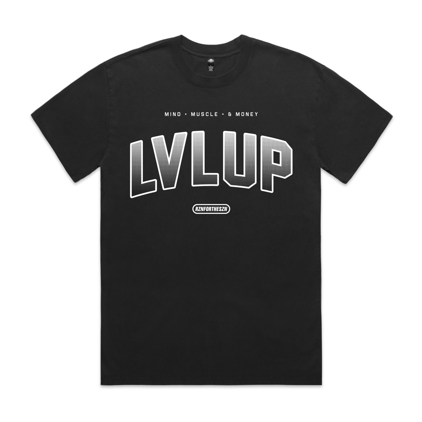 LVLUP Oversized-Tee - White, Faded-Black - Men's