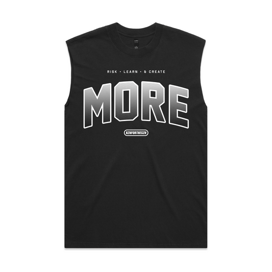 MORE Oversized Tank - White, Faded Black - Men's