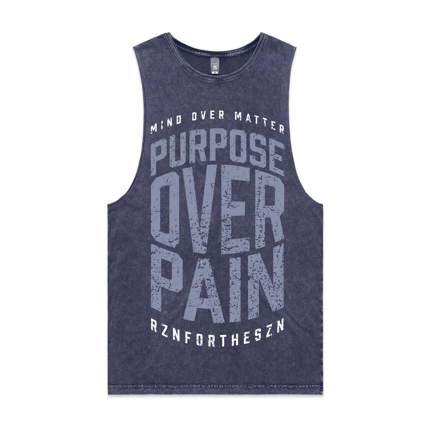 Purpose Over Pain Singlet - Blue Stone - Men's